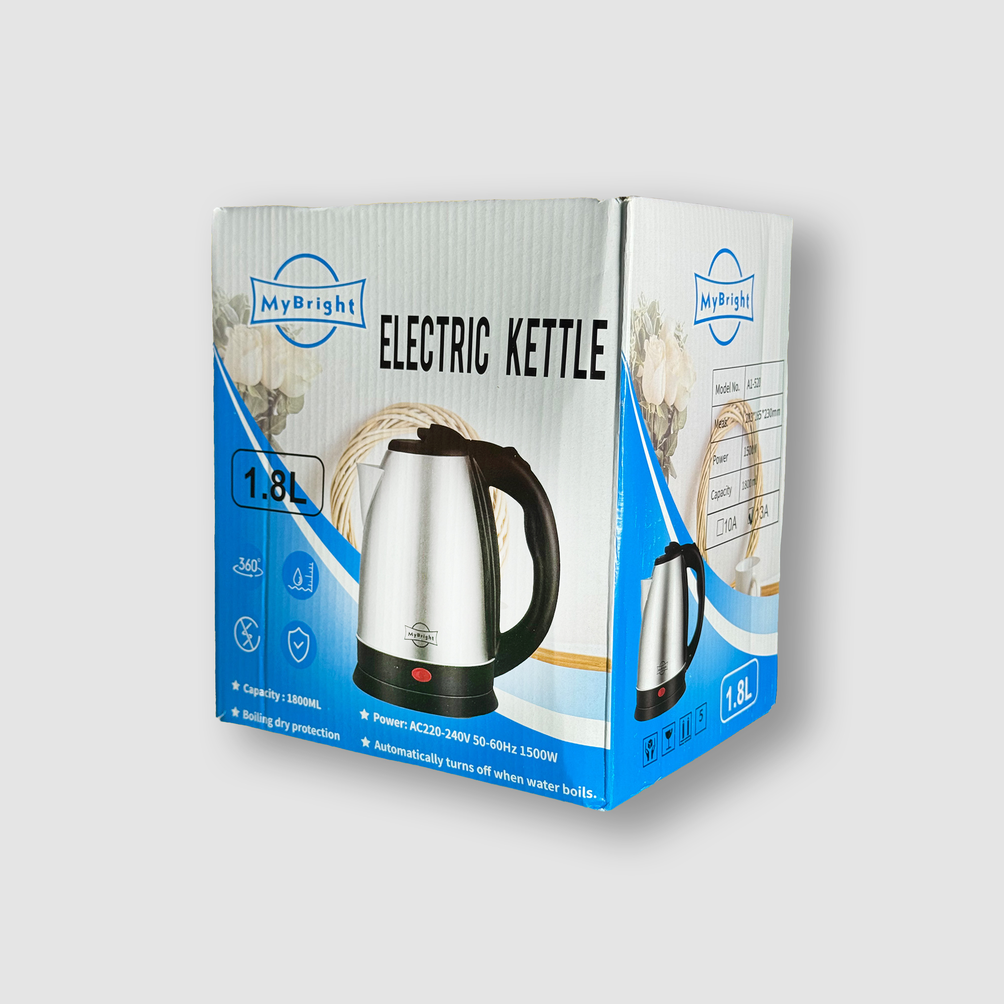 My Bright Steel Electric Kettle 1.6L