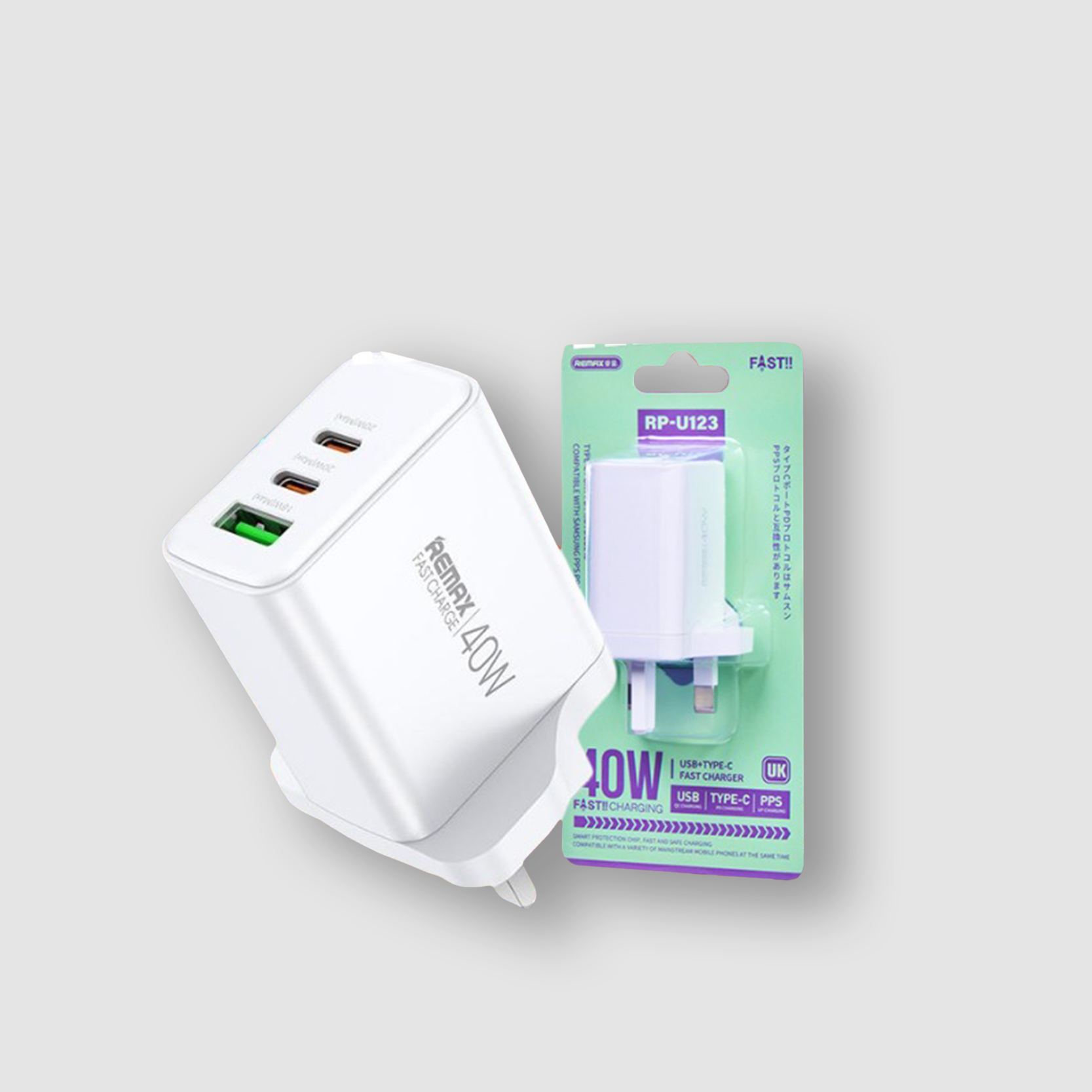 RP-U123 40W U-C-C Fast Charger Adapter
